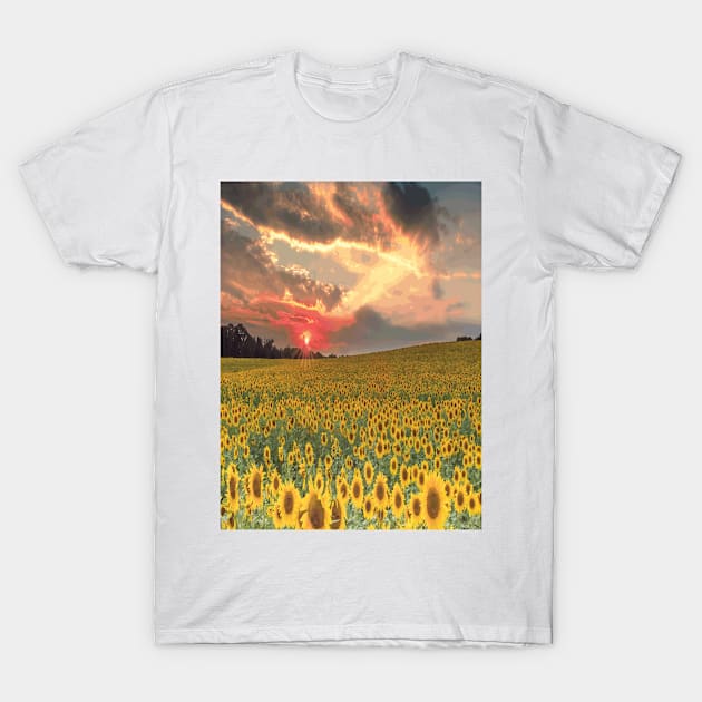 SUNFLOWERS Pop Art T-Shirt by BruceALMIGHTY Baker